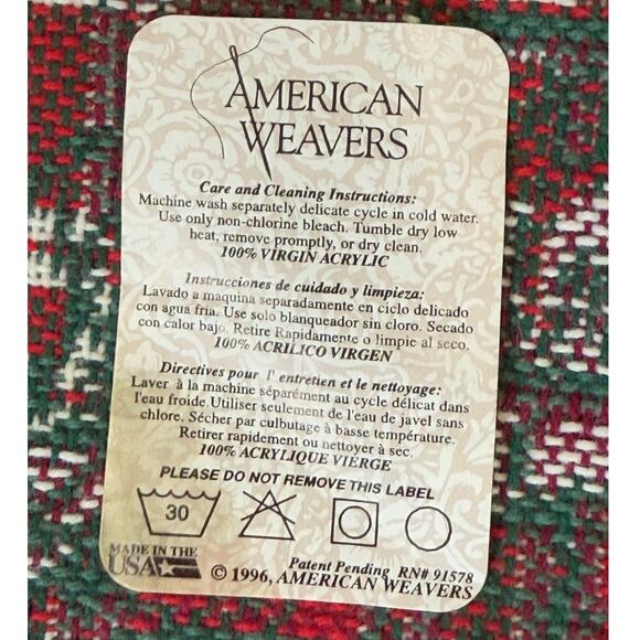American Weavers Santa Claus Fishing Throw Blanket Tapestry Rustic Outdoor Cabin - Picture 5 of 5